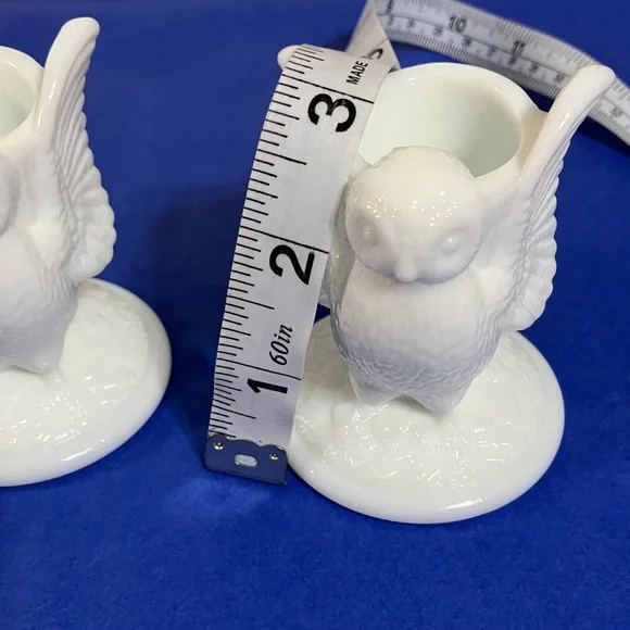 Westmoreland White Milk Glass Owl Candle Holders - Picture 4 of 9